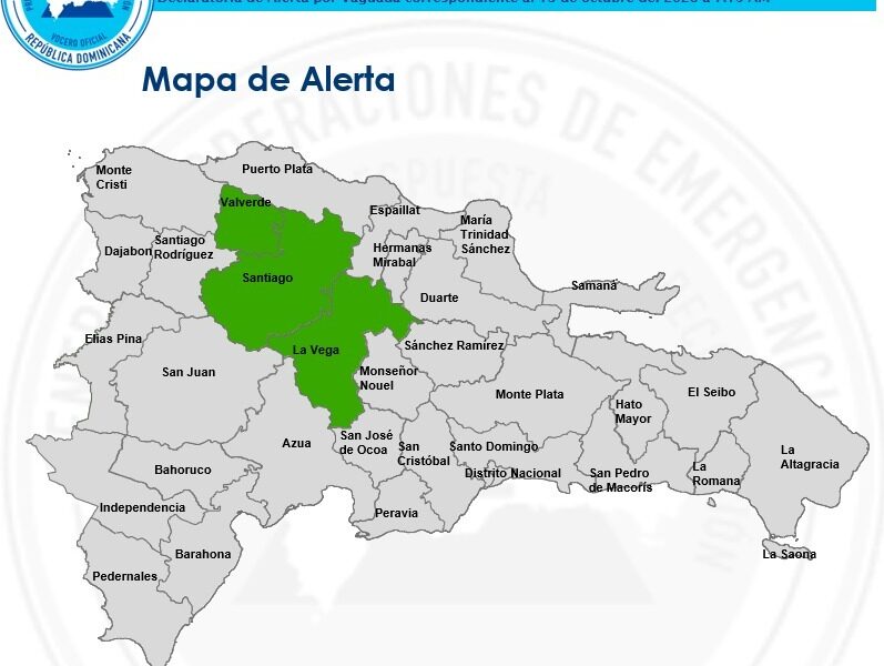 COE declara alerta verde para La Vega, Santiago y Valverde por riesgo de inundaciones