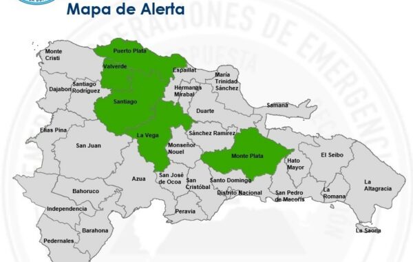 COE mantiene cinco provincias en alerta verde por lluvias y fuertes vientos