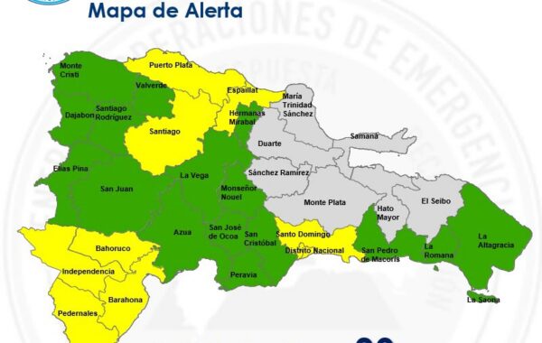 COE eleva niveles de alerta por lluvias; reportan 590 viviendas afectadas en Puerto Plata y Santiago